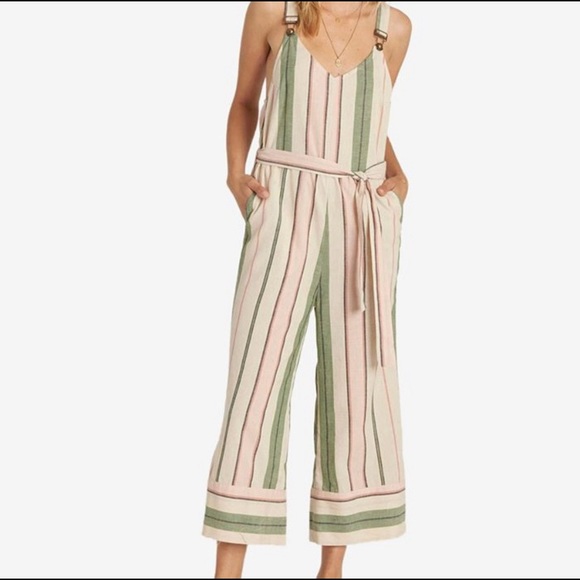 Billabong Pants - Billabong Bella Day Striped Overalls (Romper)